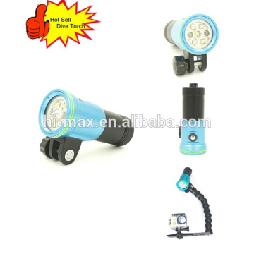 Alta intensidad 2400lumen buceo video linterna antorcha Hi-max V11